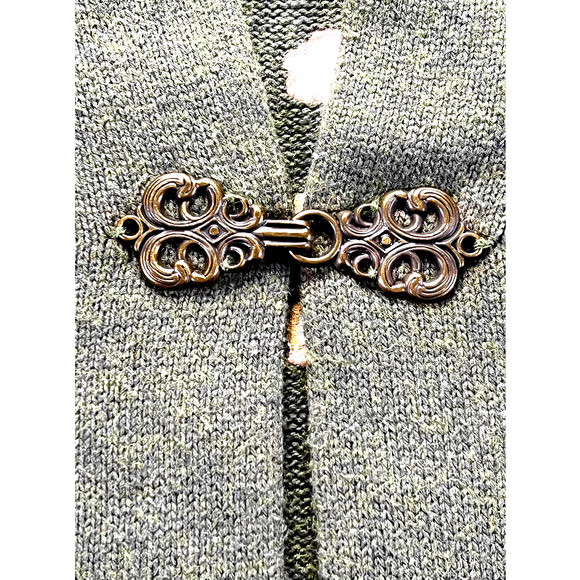 Soft Surroundings Green Embroidered Floral Okata Sweater Cardigan Size Large - Picture 7 of 10